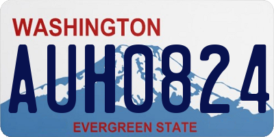WA license plate AUH0824