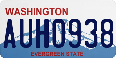 WA license plate AUH0938