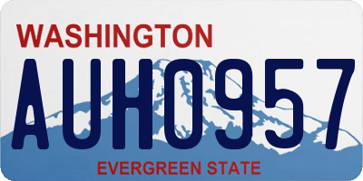 WA license plate AUH0957