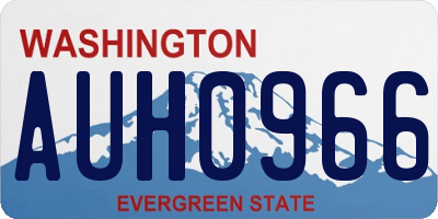WA license plate AUH0966
