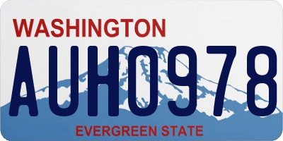 WA license plate AUH0978