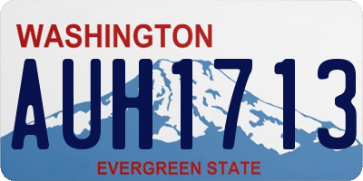 WA license plate AUH1713