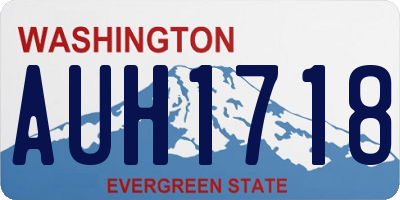 WA license plate AUH1718