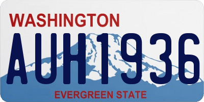 WA license plate AUH1936