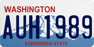 WA license plate AUH1989