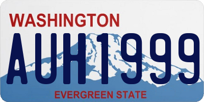 WA license plate AUH1999