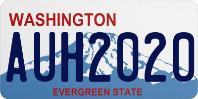 WA license plate AUH2020