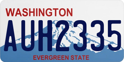 WA license plate AUH2335