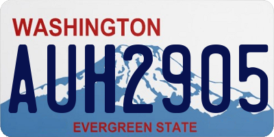 WA license plate AUH2905