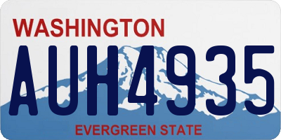 WA license plate AUH4935