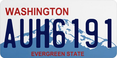 WA license plate AUH6191