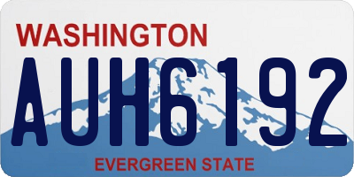 WA license plate AUH6192