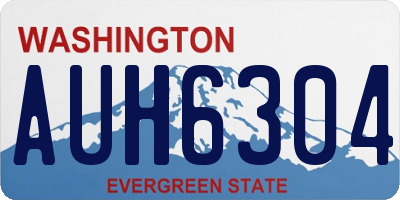 WA license plate AUH6304