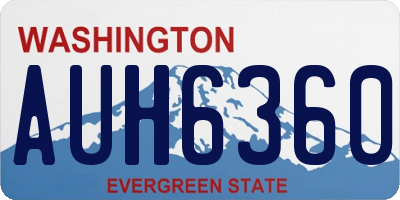 WA license plate AUH6360