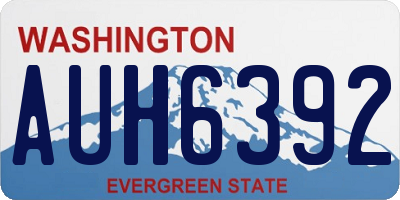 WA license plate AUH6392