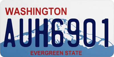 WA license plate AUH6901