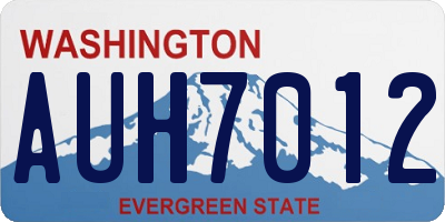 WA license plate AUH7012