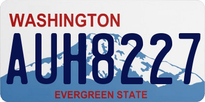WA license plate AUH8227