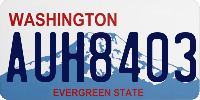 WA license plate AUH8403