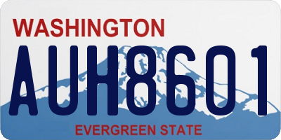 WA license plate AUH8601