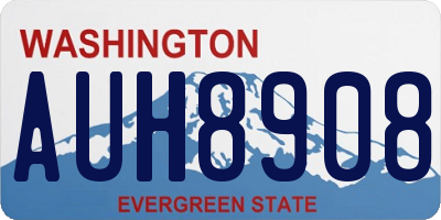 WA license plate AUH8908