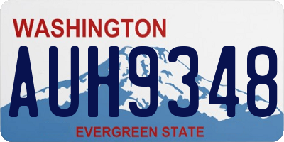 WA license plate AUH9348