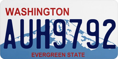 WA license plate AUH9792