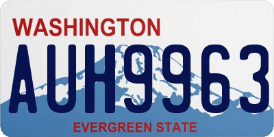 WA license plate AUH9963