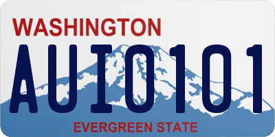 WA license plate AUI0101