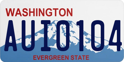 WA license plate AUI0104