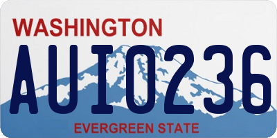 WA license plate AUI0236