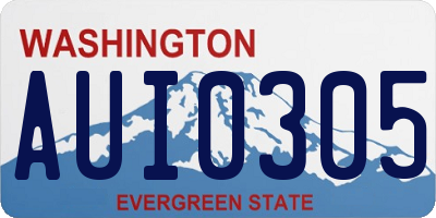 WA license plate AUI0305