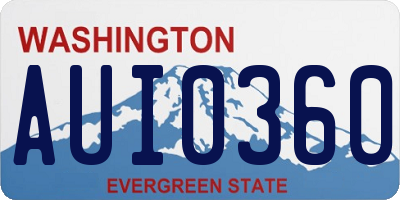 WA license plate AUI0360
