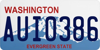 WA license plate AUI0386