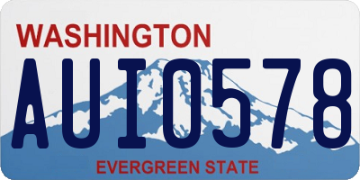 WA license plate AUI0578