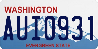 WA license plate AUI0931