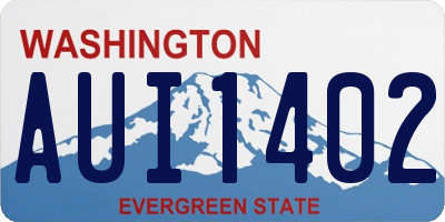 WA license plate AUI1402