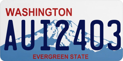 WA license plate AUI2403