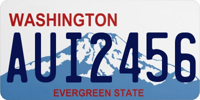 WA license plate AUI2456