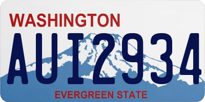 WA license plate AUI2934