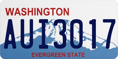 WA license plate AUI3017
