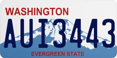 WA license plate AUI3443