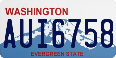 WA license plate AUI6758