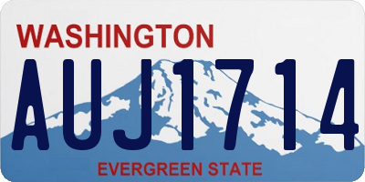 WA license plate AUJ1714