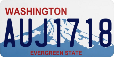 WA license plate AUJ1718