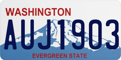 WA license plate AUJ1903