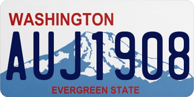 WA license plate AUJ1908