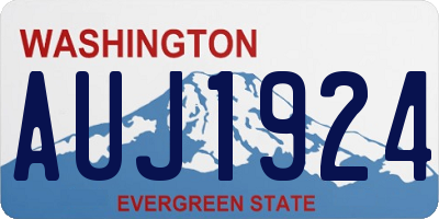 WA license plate AUJ1924