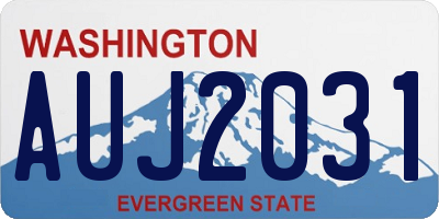 WA license plate AUJ2031