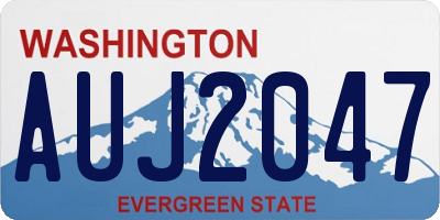 WA license plate AUJ2047